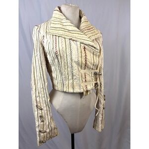 Michelle Julene Couture Jacket Cropped OOAK Leather Stitch Jackson Hole